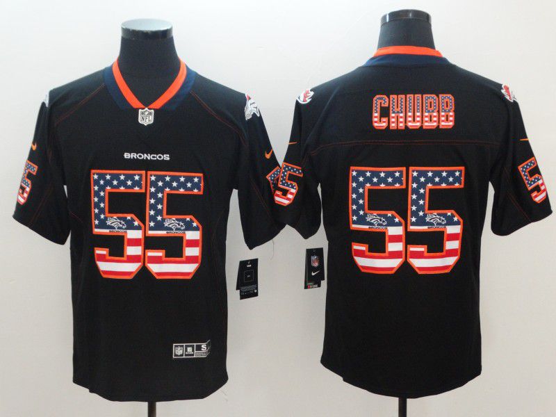 Men Denver Broncos #55 Chubb Nike USA Flag limited NFL Jerseys